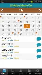Birthday Calendar Free Screenshot 8